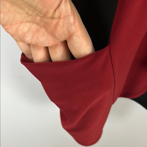 Sympli Black and Red Cardigan Sweater Open-Front Design Size 8 - Picture 6 of 10